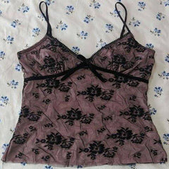 Bxoxo Cute Lace Bow Women Tank Vest vintage Aesthetic Y2K Sweet Harajuku crop tops Streetwear Hip Hop Punk Rock emo girl Baby T-Shirt