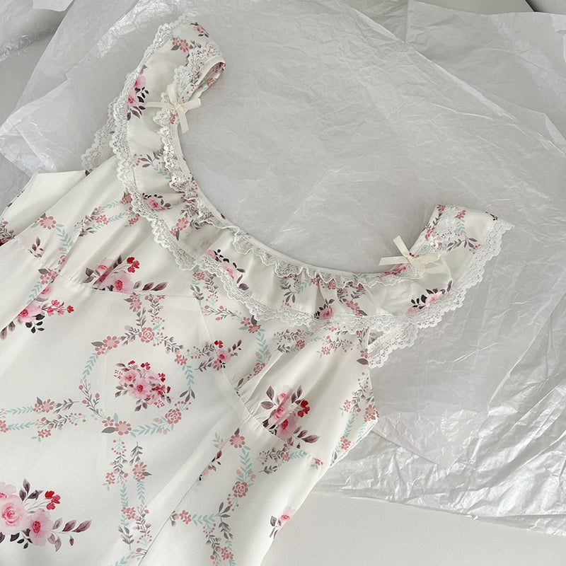 BXOXO - summer inspo Lace Sweet Dress Women Vintage Sleeveless Elegant Cute Mini Dress Female Print Korean Fashion Suspender Dress 2025 Summer New
