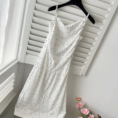 BXOXO - summer inspo 2025 New Suspender Dresses Slim Sleeveless Summer Patry Beach Style Spaghetti Strap Dress Women Clothes Temperament Dress