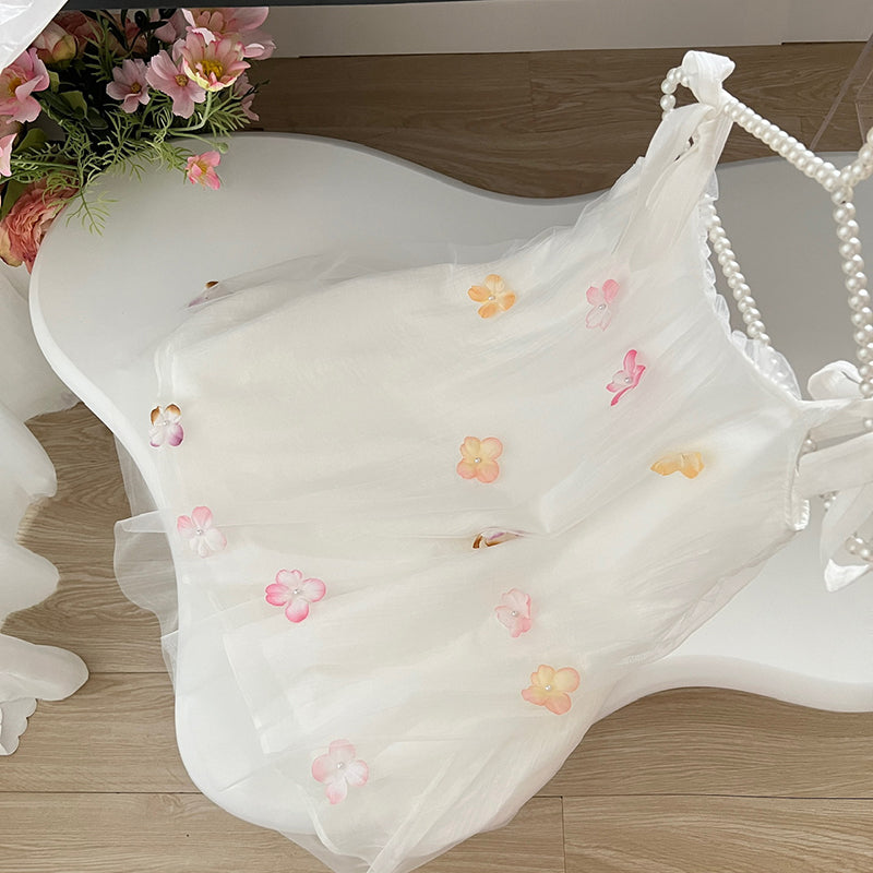 BXOXO - summer inspo Women's Summer New Suspender Dress Temperament Flower Fairy Mesh Fluffy First Love Tea Break Beach Dress