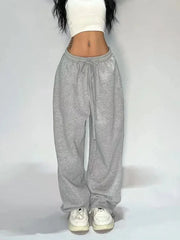 BXOXO Casual Gray Sweatpants Women Wide Leg Black Joggers Classic Baggy Streetwear Female Oversized Sports Trousers All-match