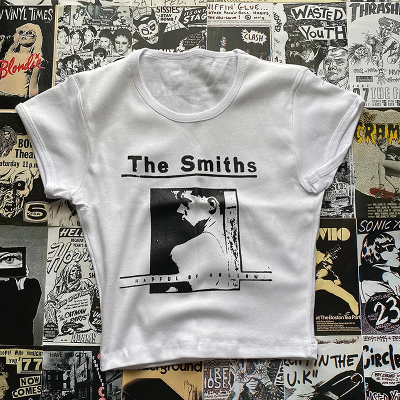 Bxoxo Harajuku Gothic vintage aesthetic Casual Women's Slim Baby Short Sleeve Grunge Punk Rock Hip Hop Y2K Sexy Summer White Crop Tops