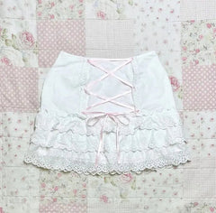 BXOXO Aesthetic 2000S Sweet Crop Top T shirts Kawaii Cute Girl White Bow Casual Harajuku Femme Korea Tee Short sleeve Lace Women Tops