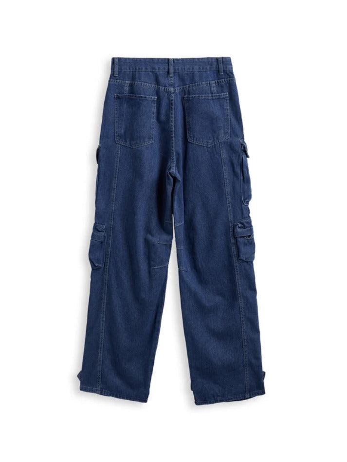 Washed Multi Pocket Cargo Jeans