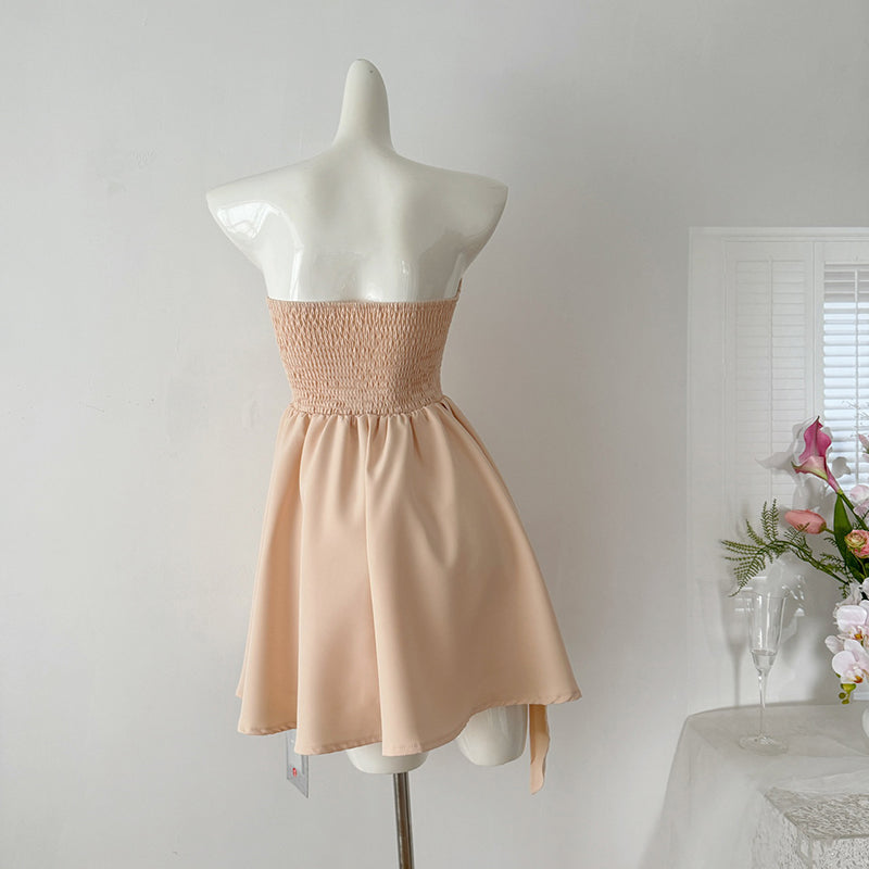 BXOXO - summer inspo Women Summer New Off Shoulder Strapless Mini Dress Chic Irregular Sexy Club Backless Ruffle Edge Short Dress