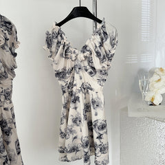 BXOXO - summer inspo Chic Design Street Style Three-Dimensional Flower Dress Summer New Fashion Vintage V-neck Dresses