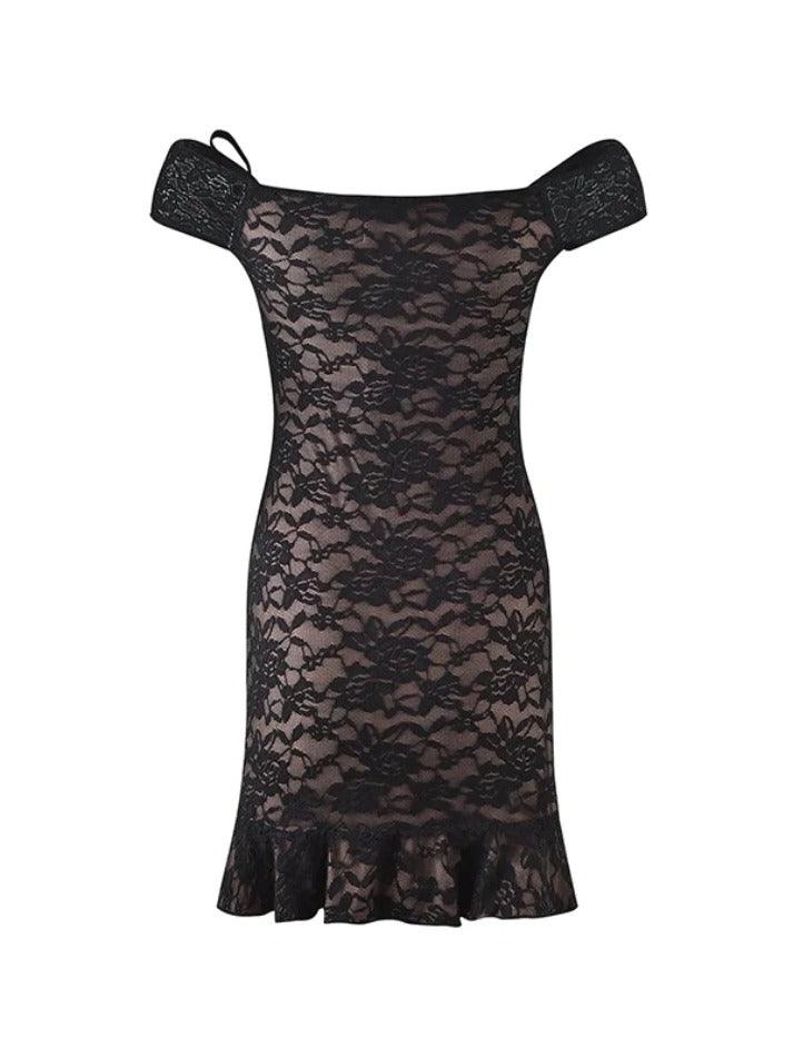 Lace Off Shoulder Mini Dress