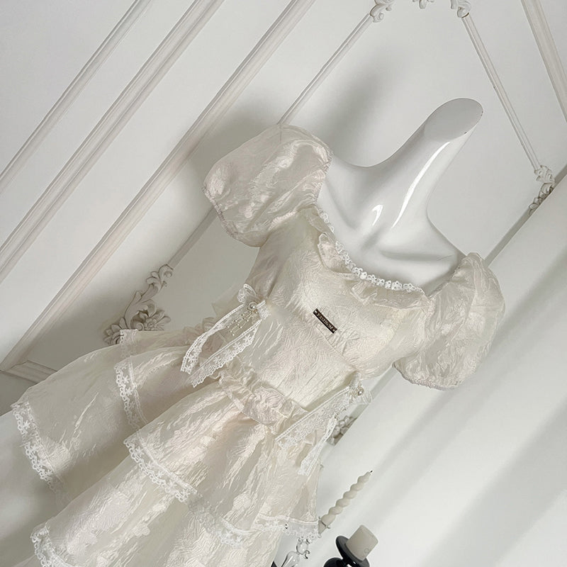 BXOXO - summer inspo Sweet Mini Dress Vintage Korean Elegant Fashion Party Dress Women Fairy Princess Puff Sleeve Dress Summer 2025