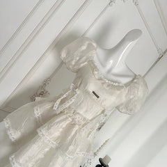 BXOXO - summer inspo Sweet Mini Dress Vintage Korean Elegant Fashion Party Dress Women Fairy Princess Puff Sleeve Dress Summer 2025