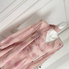 BXOXO - summer inspo Gentle Wind Long-sleeve Dress Elegant V-Neck Sweet Dresses Fairy Holiday High Waist Loose Short Dress Vestidos