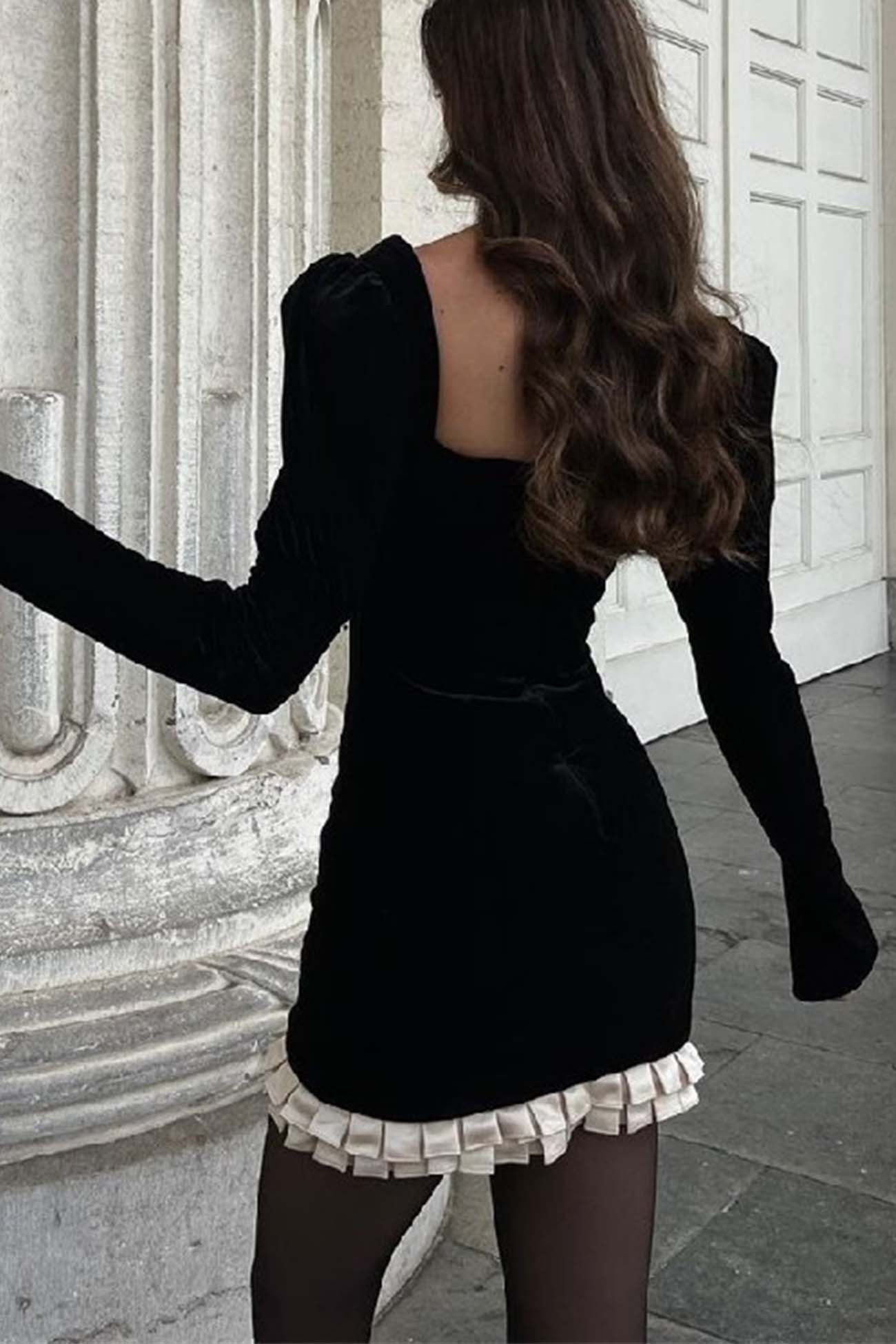 BXOXO - Contrast Patchwork Pleated Bodycon Dress