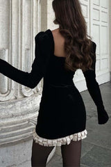 BXOXO - Contrast Patchwork Pleated Bodycon Dress