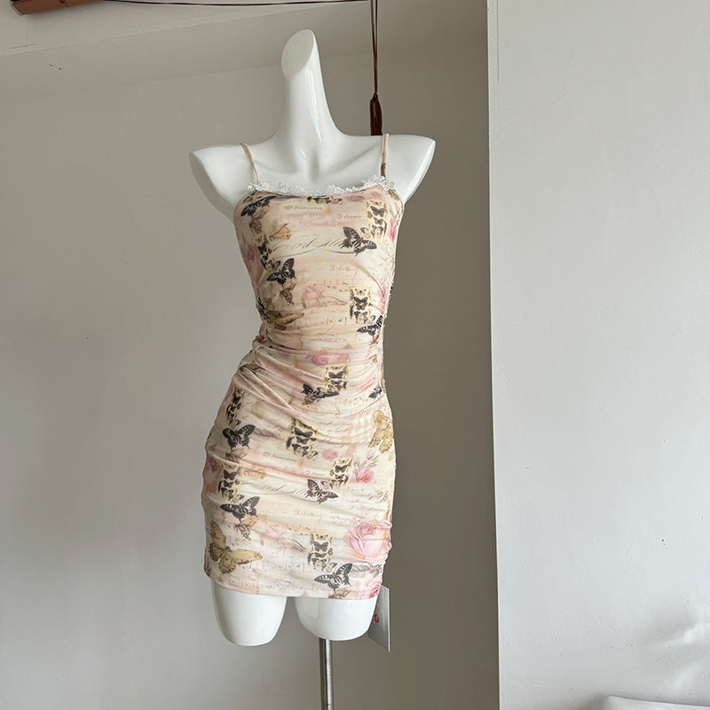 BXOXO - summer inspo 2025 Summer Sexy Dress Women Sleeveless Floral Print Backless Slim Suspender Dress Fashion Streetwear Elegant Party Long Dresses