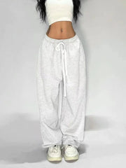 BXOXO Casual Gray Sweatpants Women Wide Leg Black Joggers Classic Baggy Streetwear Female Oversized Sports Trousers All-match
