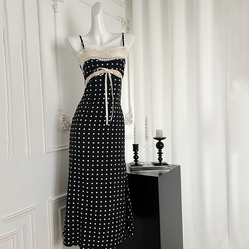 BXOXO - summer inspo Summer New Polka Dot Dresses Fashionable Harajuku Retro Suspender Dress Women Elegant Sleeveless Long Dress