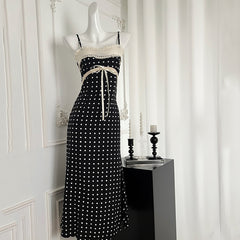 BXOXO - summer inspo Summer New Polka Dot Dresses Fashionable Harajuku Retro Suspender Dress Women Elegant Sleeveless Long Dress