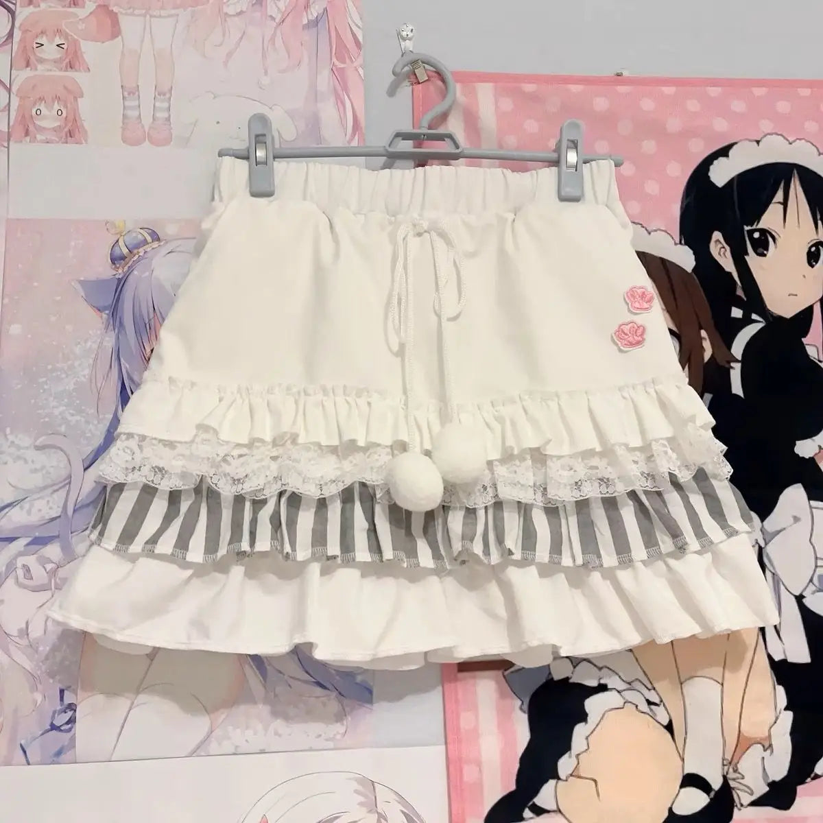 BXOXO Kawaii MIni Skirt Summer Cute Y2K Women Clothes Grunge Korea White Short Skirts Sexy Streetwear Casual 2000s E Girl Lace Skirts