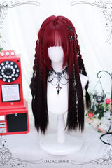 BXOXO Black/Red Gradient Long Straight Gothic Lolita Wigs