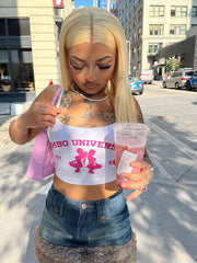 Bxoxo Y2K grunge punk Harajuku gothic sexy emo girls Women's sleeveless camisole streetwear hip hop rock geometric pattern printed top