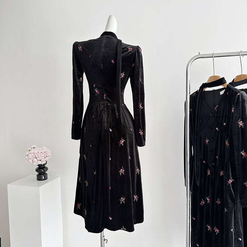 BXOXO - summer inspo Autumn And Winter New V-Neck Dress Female Waist Temperament Long Knitted Sweater Skirt French Vintage Elegant Dress