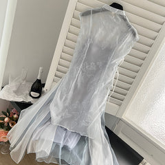 BXOXO - summer inspo New Chinese Style Dress Retro Summer New Chic Design Long Dress Fashion Temperament Dress