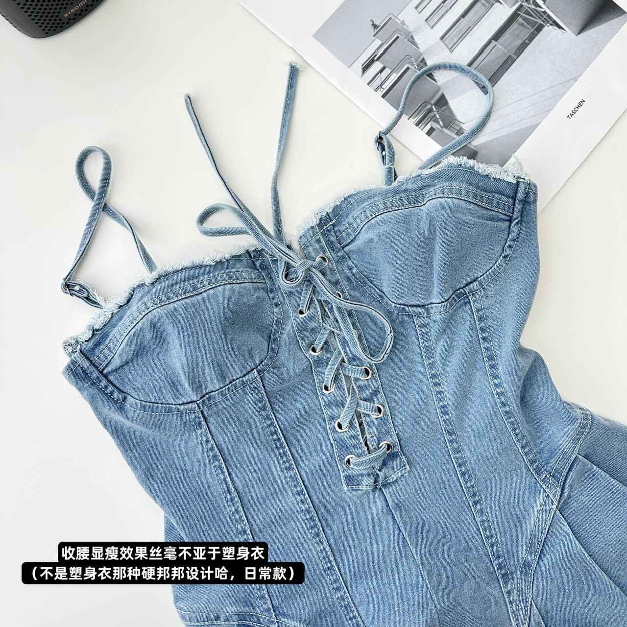 BXOXO - summer inspo Vintage Hot Girls Sexy Bandage Denim Slip Dress Women's Summer Slim High Waist Short Mini Dress
