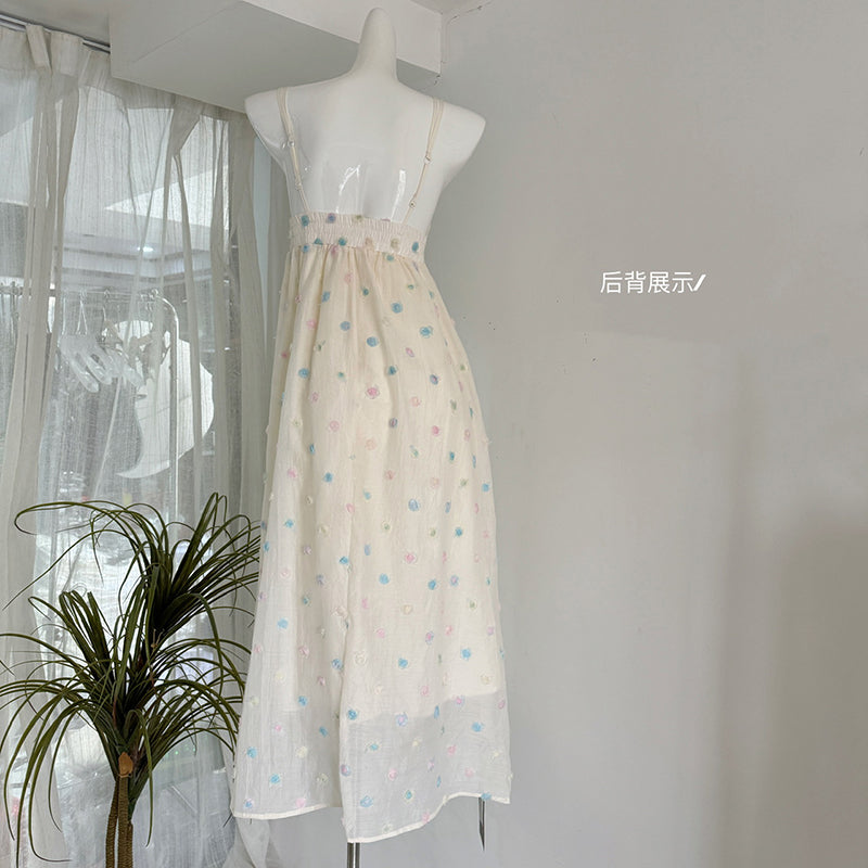 BXOXO - summer inspo Sweet Printing Suspender Dress 2025 Temperament Sleeveless Vacation Style Long Skirt Fashion Casual Dresses
