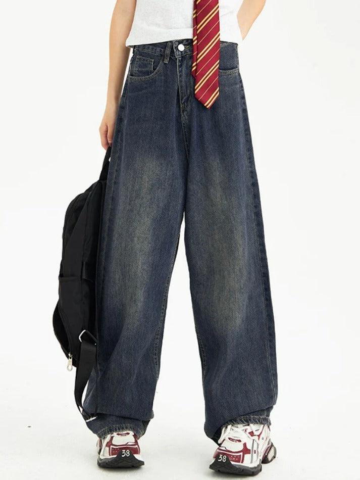 Vintage Blue Ripped Boyfriend Jeans