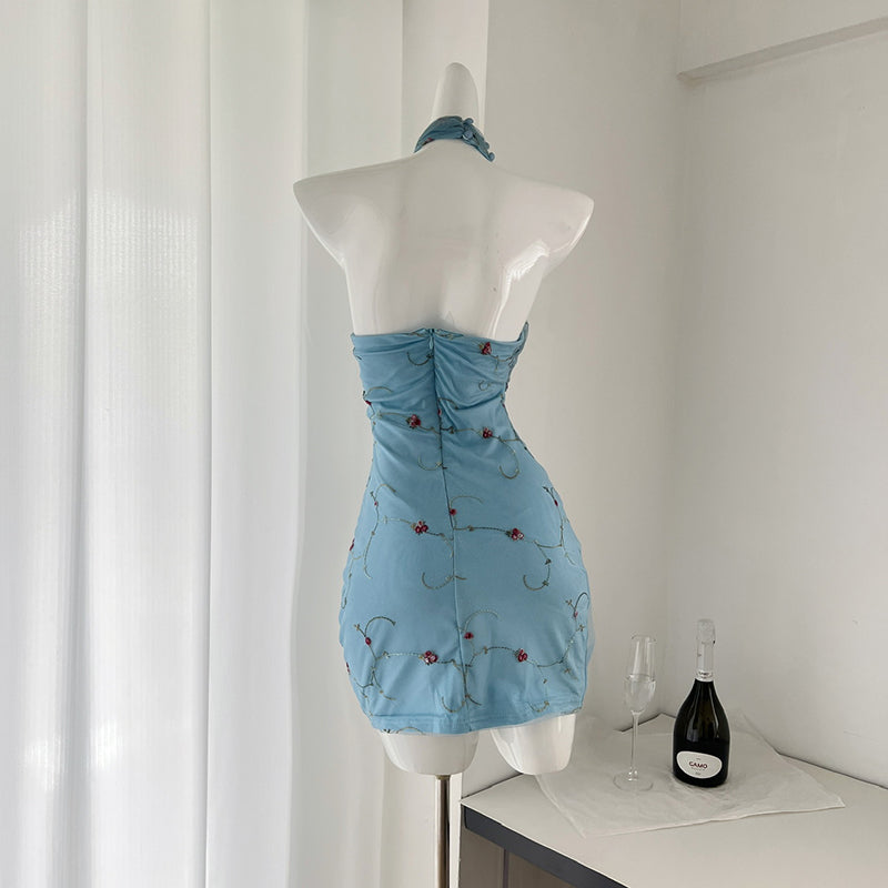 BXOXO - summer inspo Fashion Embroidered Floral Women's Slip Dresses Lace Mesh Lady's Short Dress 2025 Spring Summer New Sweet Ladies Dress Vestido