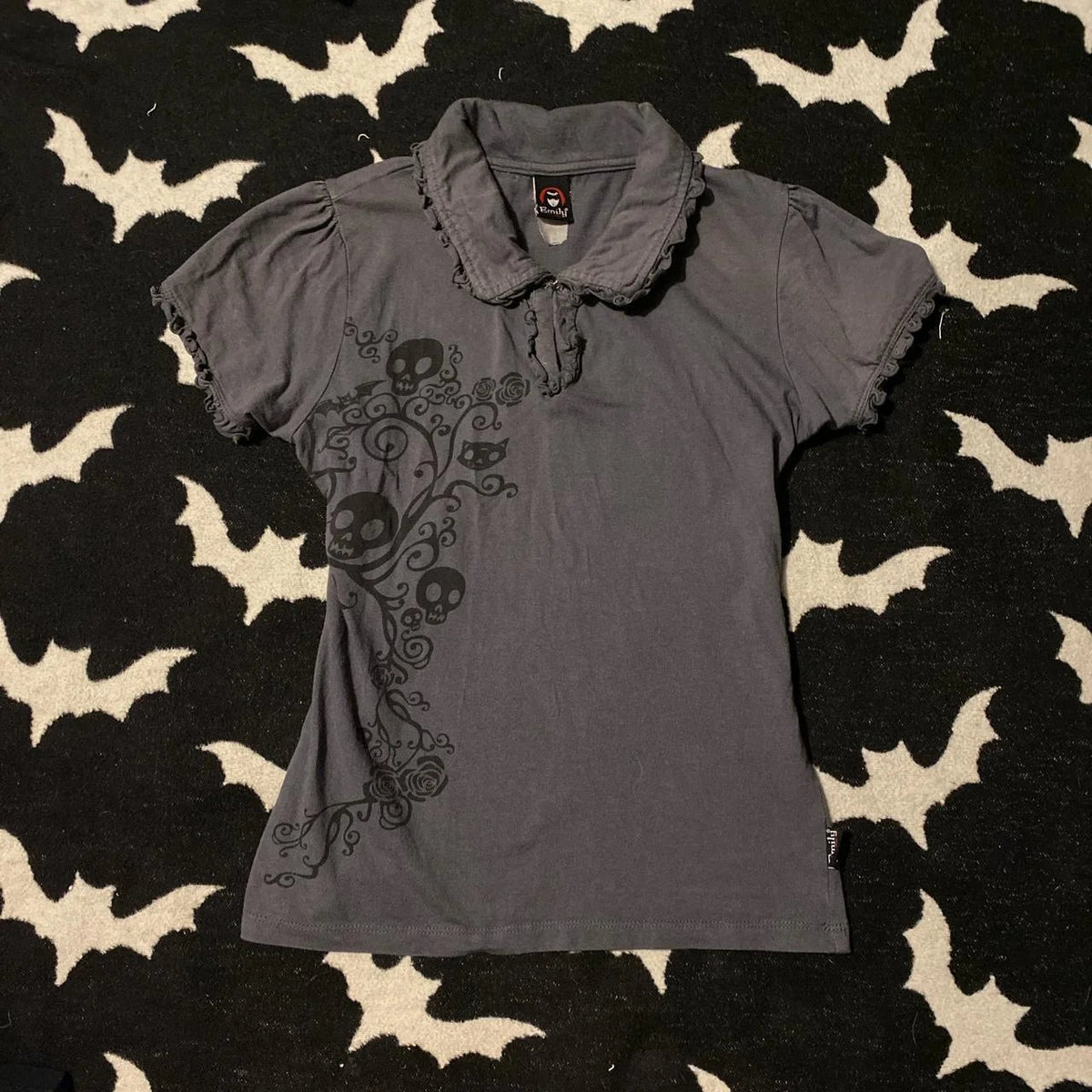 BXOXO Punk Vintage 2000s Streetwear T shirts Women Clothes Gothic Slim Skulls Print Femme Tshirt Short sleeve Kpop Aesthetic Crop Tops