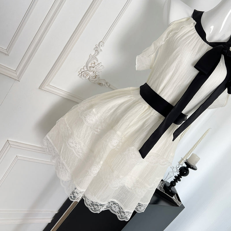 BXOXO - summer inspo Summer New Lace-up A-line Dress Temperament Elegant Halter Dress Women Sweet Sleeveless Dress Ladies Vestidos