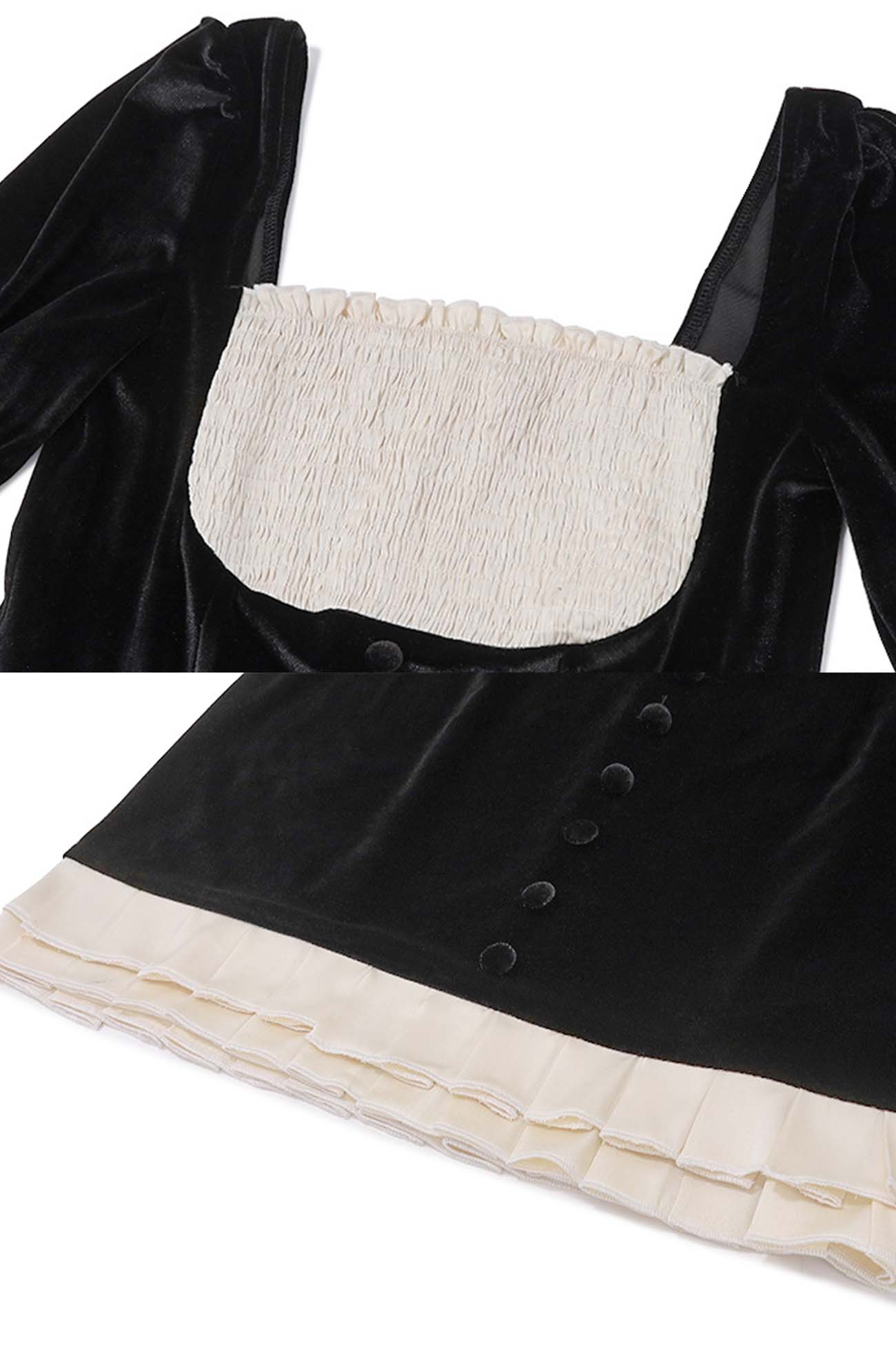 BXOXO - Contrast Patchwork Pleated Bodycon Dress