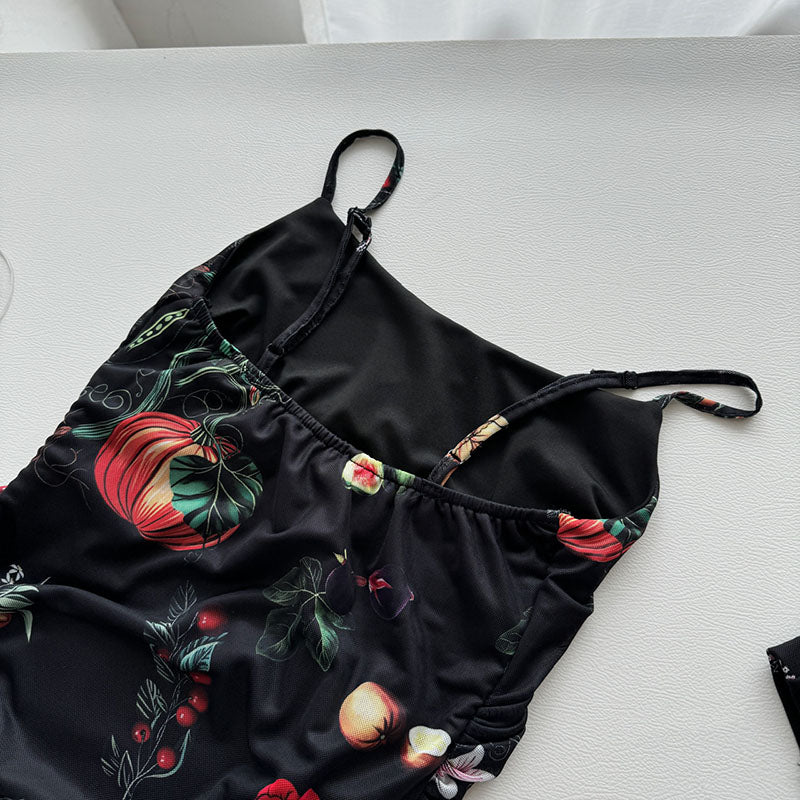 BXOXO - summer inspo Women French Style Retro Floral Suspender Dress Sleeveless Patry Beach Style Strap Dress Backless Camisole for Women