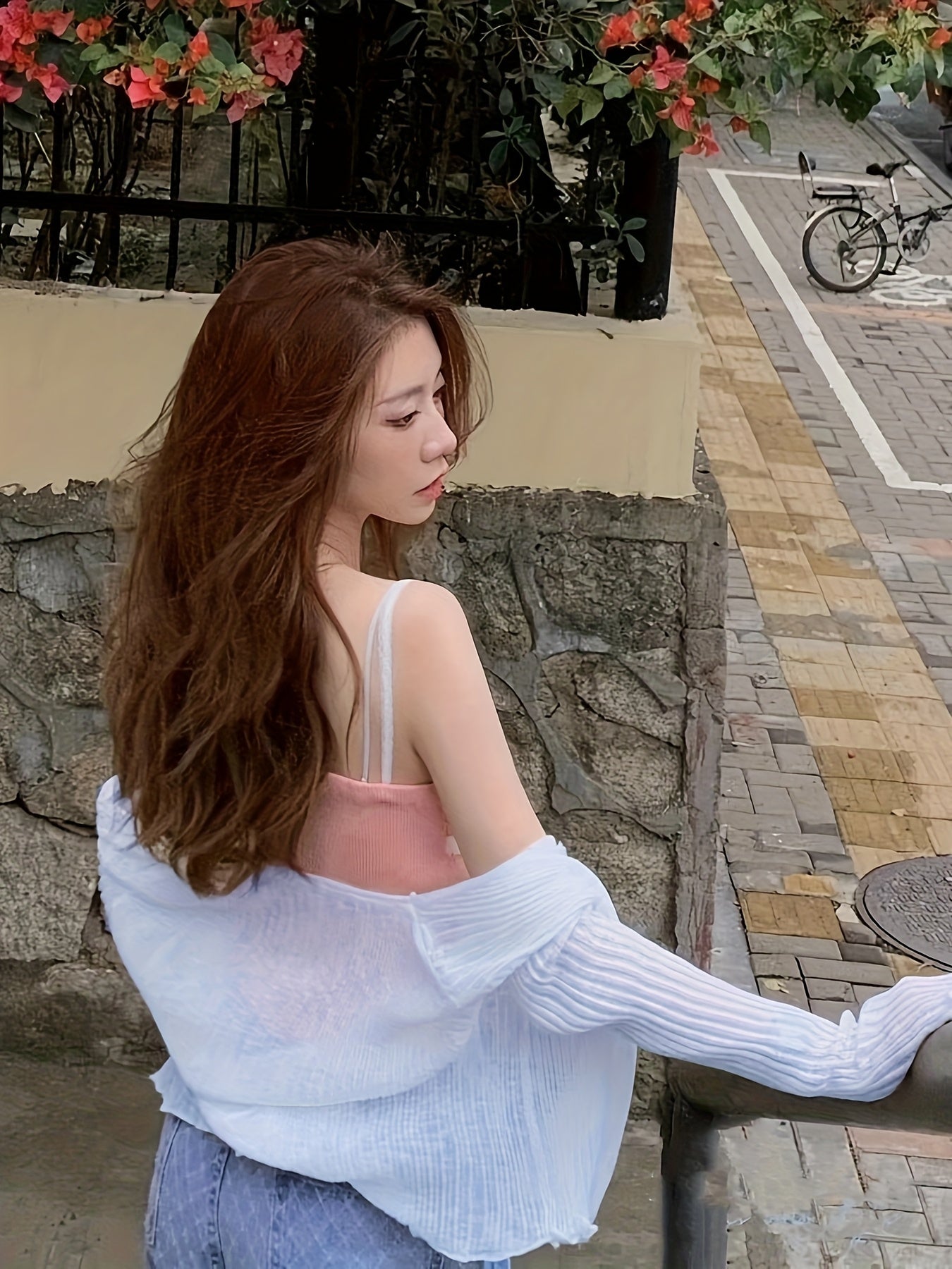 BXOXO Chic Long Sleeve Crop Cardigan - Soft Solid Color, Button Front, Thin, Lettuce Trim, Stylish for Spring & Summer - Women's Fashion Clothing for Everyday Wear
