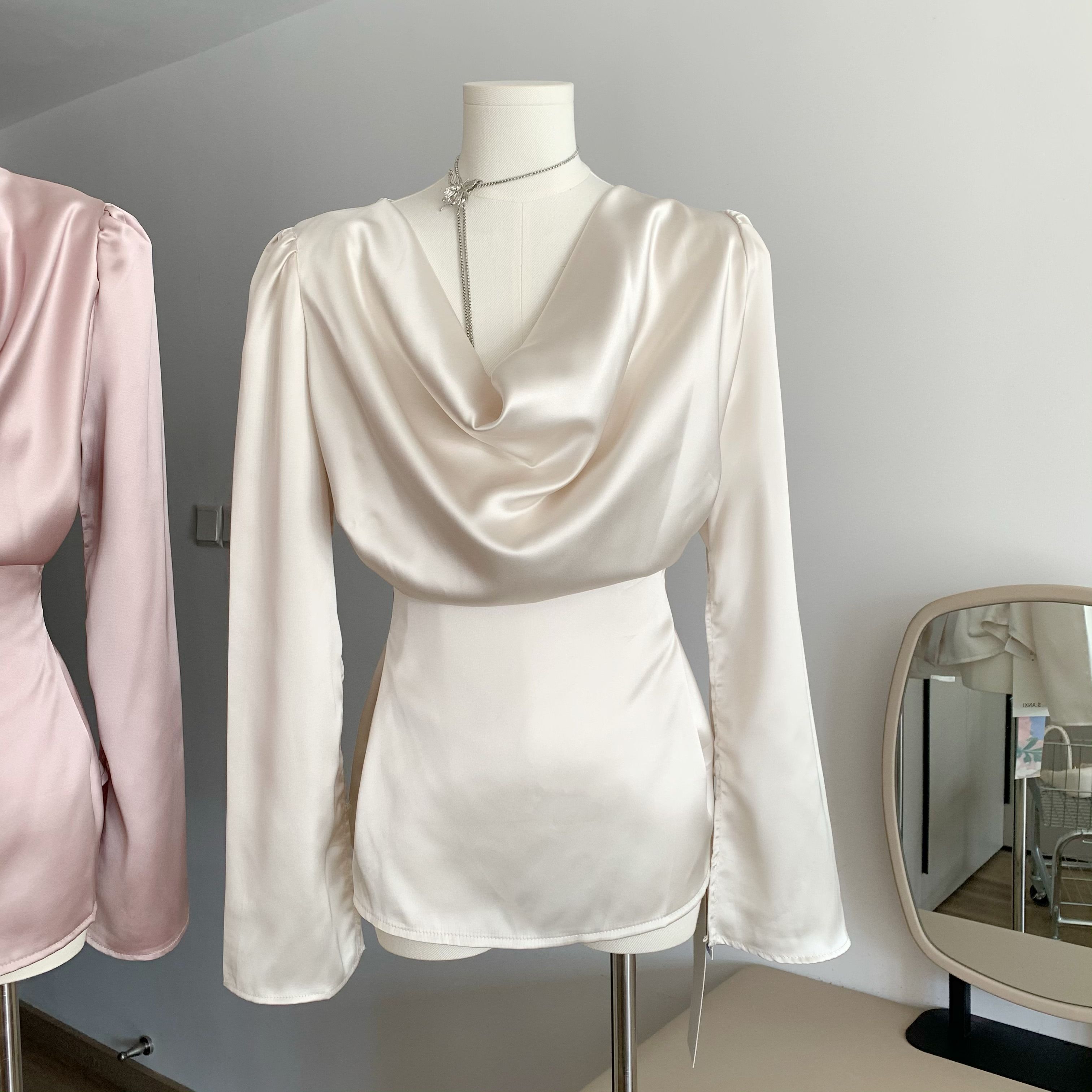BXOXO - summer inspo Comfortable High Quality Satin Tops Korean Fashion Elegant Sexy Party Blouse Cozy Party Elegant Shirts Blous
