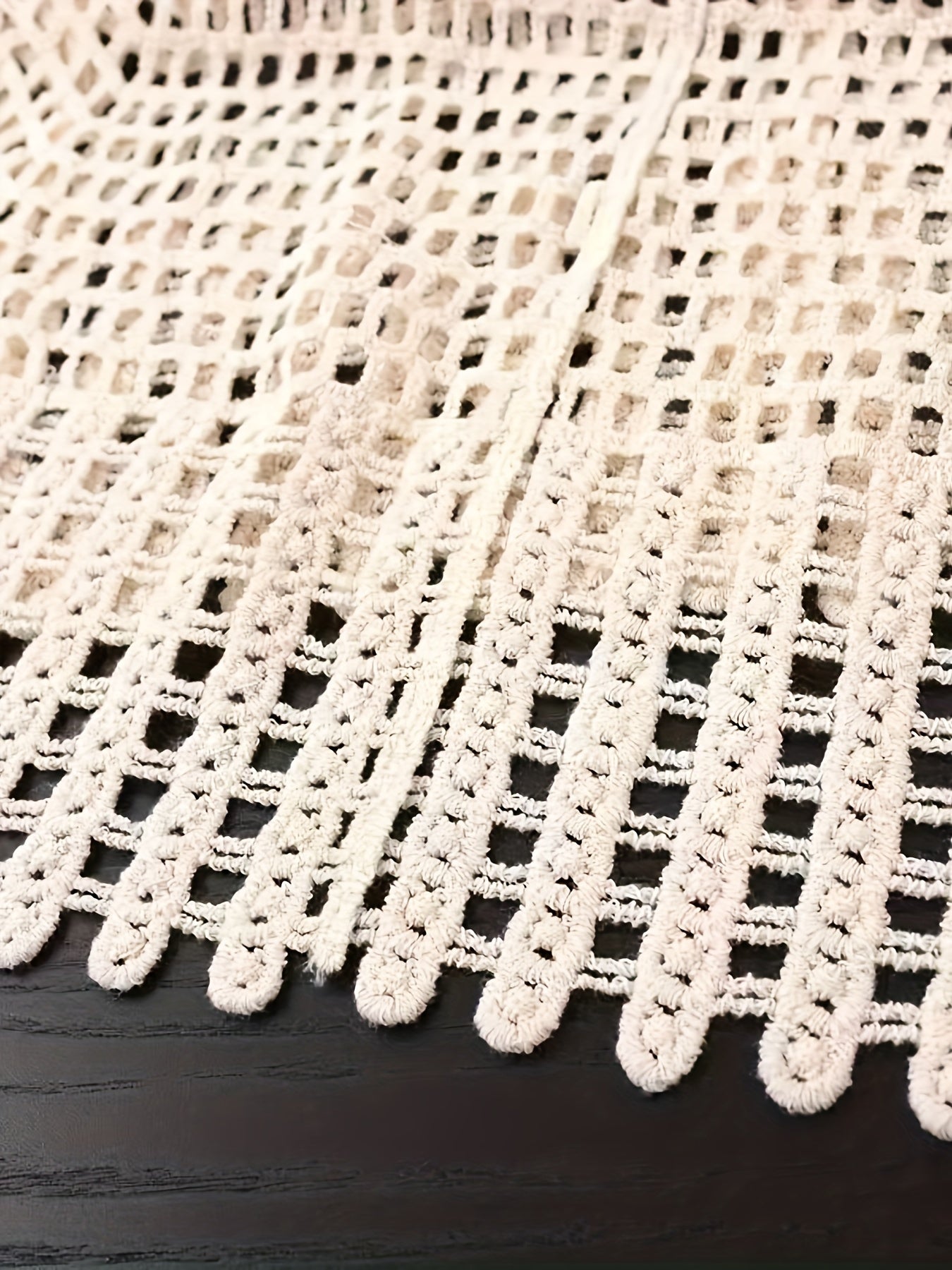 BXOXO 1pc Chic Hollow Knit V-Neck Vest Top - Summer Sleeveless Polyester Pullover with Slight Stretch, Casual Weekend Solid Color Crochet Style Tank