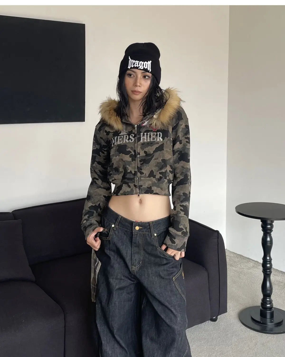 BXOXO Harajuku Zip Up Hoodie camouflage Long Sleeves Tops American Vintage Hoody Harajuku Kpop Punk Coats Top Women Y2k Grunge Hoodies
