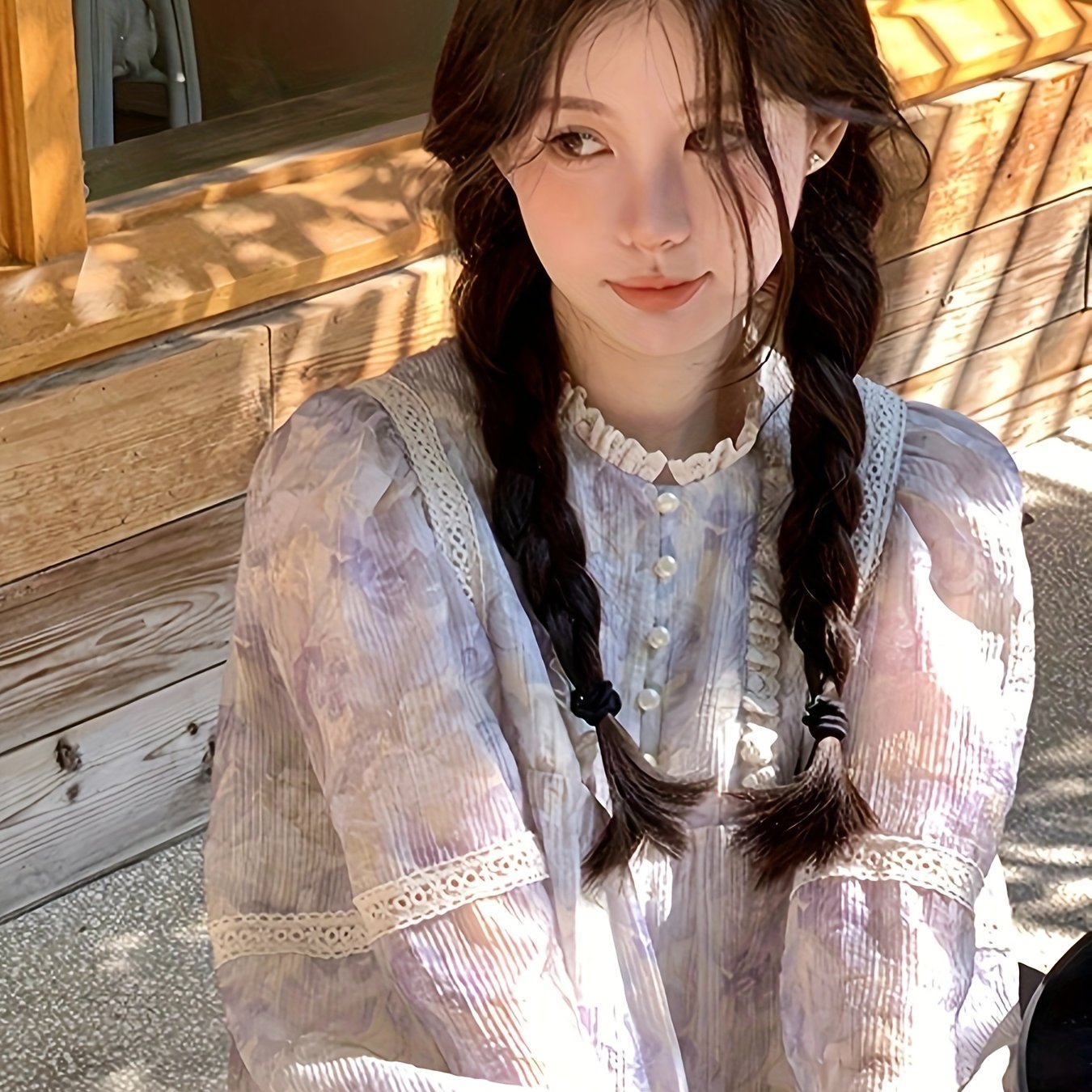 BXOXO [Feminine Spring French Retro Dress] Spring And Autumn Stitching French Retro Purple Dress Feminine Doll Skirt Gentle First Love Princess Skirt Tide