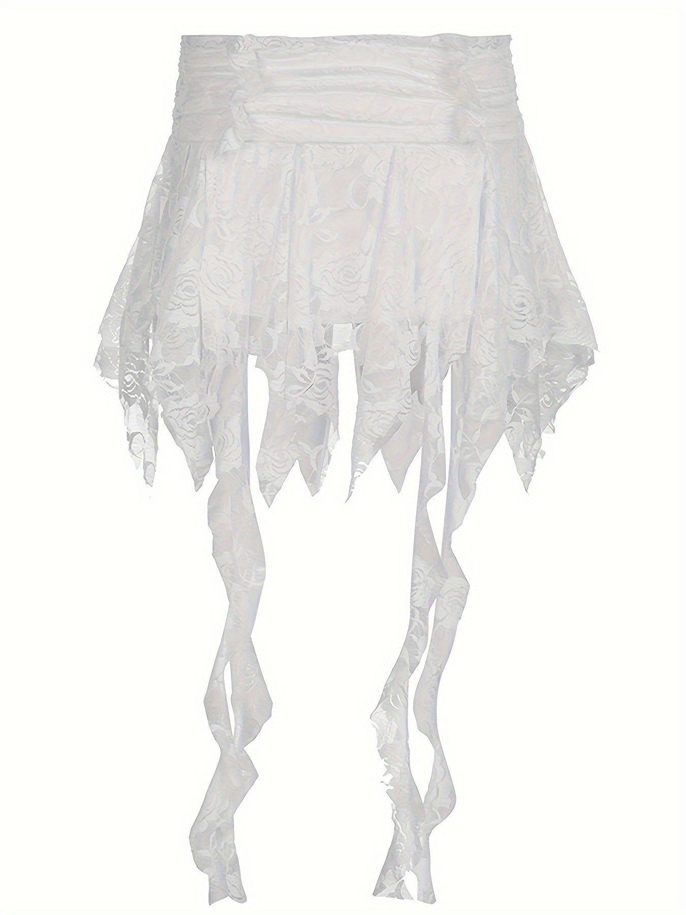 BXOXO [Fairy Style Lace Patchwork Skirt] Double-Layer Mini Skirt - Japanese And Korean Lace Patchwork - French Fairy Style with Irregular Flowing Ribbons