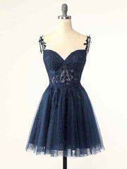 BXOXO Burgundy A-Line Tulle Lace Short Prom Dress, Cute Burgundy Homecoming Dress