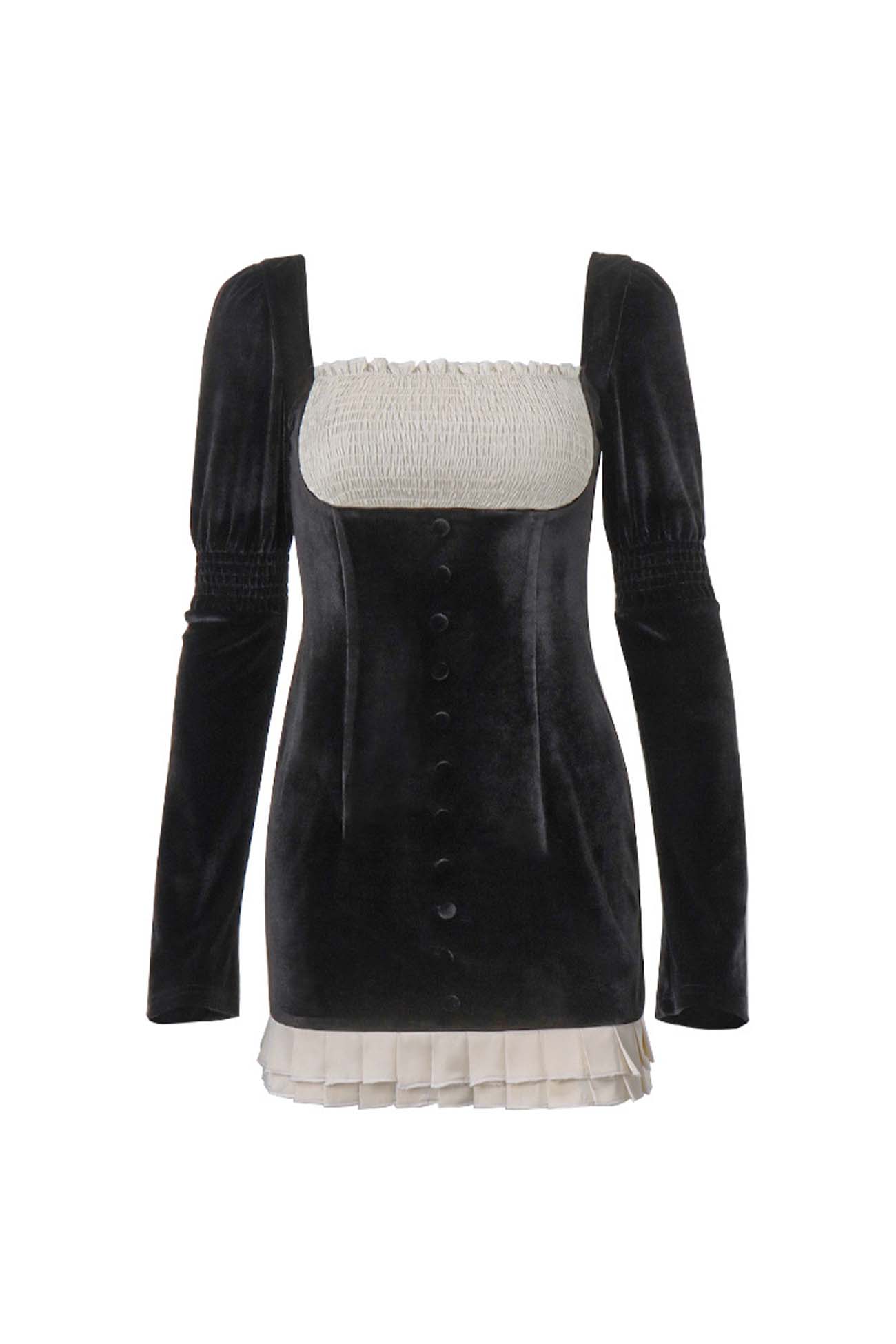 BXOXO - Contrast Patchwork Pleated Bodycon Dress