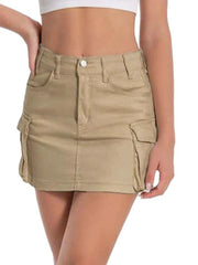 Multi Pocket Mini Skirt