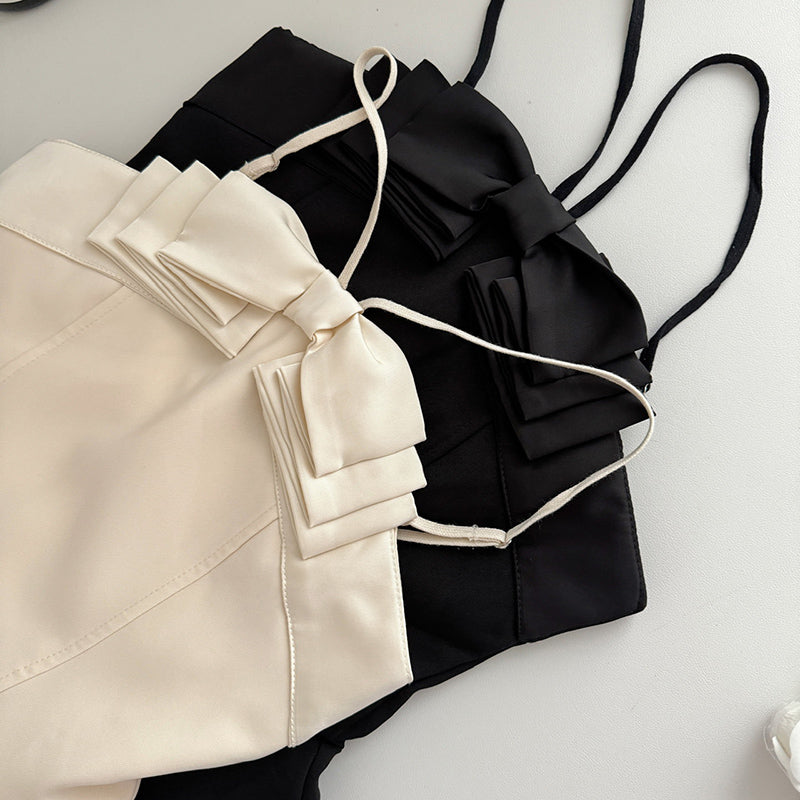BXOXO - summer inspo Elegant Temperament Suspender Dress Sexy Bow Off Shoulder Mini Dresses Summer New Sleeveless Party Short Dress