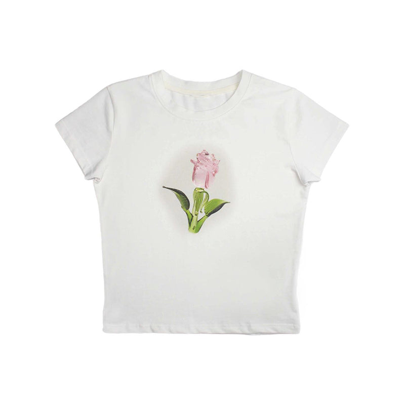 Bxoxo Y2K hot Girl sexy slim Harajuku vintage women crop top streetwear fashion punk hip hop rock cute floral geometric print baby top