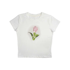 Bxoxo Y2K hot Girl sexy slim Harajuku vintage women crop top streetwear fashion punk hip hop rock cute floral geometric print baby top