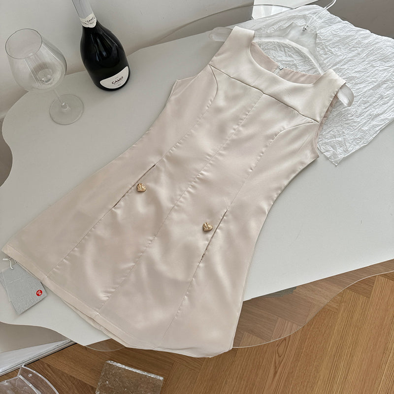 BXOXO - summer inspo Korean Style Elegant Vest Dresses Simple Sleeveless Dress Office Ladies Temperament Mini Dress Women's Clothing Summer New
