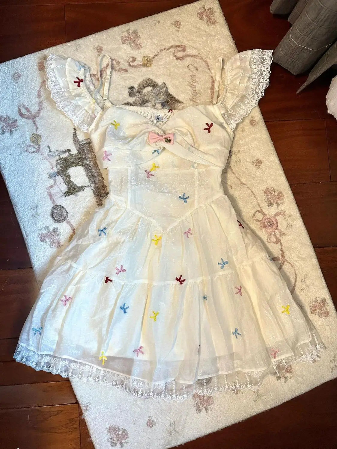 BXOXO Summer Y2k Dresses Women Clothes Sweet Girl Cute White Korea Slim 2000s Lace Bow Short Dress Kawaii Harajuku Femme Gothic Dress