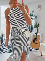 Sleeveless Striped Midi Dress