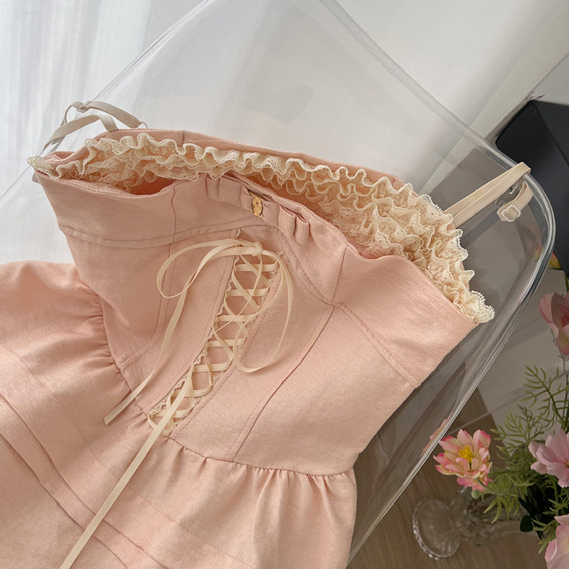 BXOXO - summer inspo Women Sexy Backless Bows Patchwork Sweet Suspender Dresses 2025 Summer High Waist Hotsweet Party Club Dress