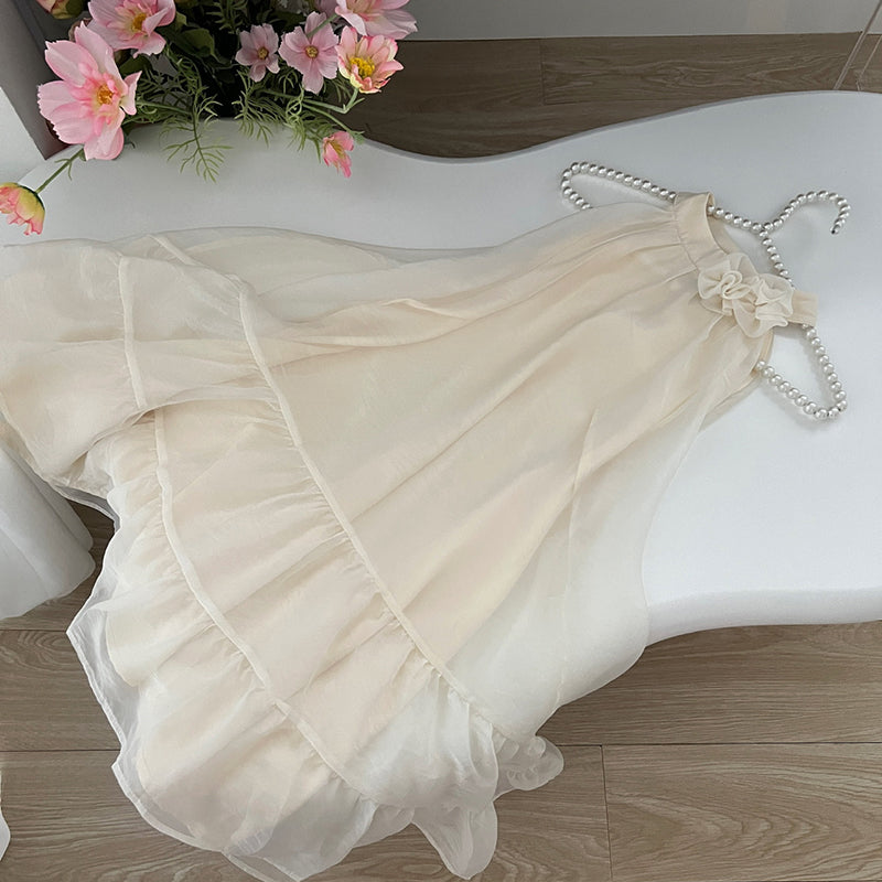 BXOXO - summer inspo Fashion Sweet Dress for Women Gentle Style Sleeveless Loose Halter Dress Summer 2025 New Holiday Beach Dress